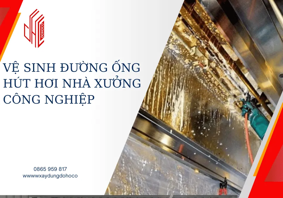 Vệ sinh đường ống hút hơi nhà xưởng công nghiệp 