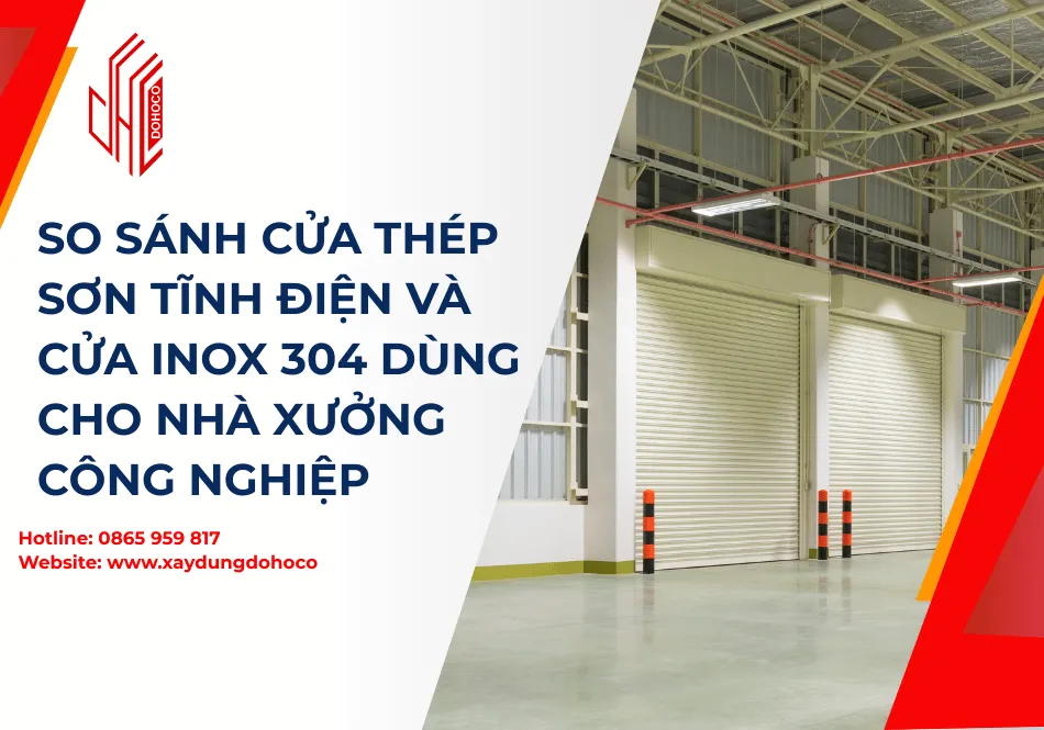 So sánh cửa thép sơn tĩnh điện và cửa inox 304 dùng cho nhà xưởng công nghiệp
