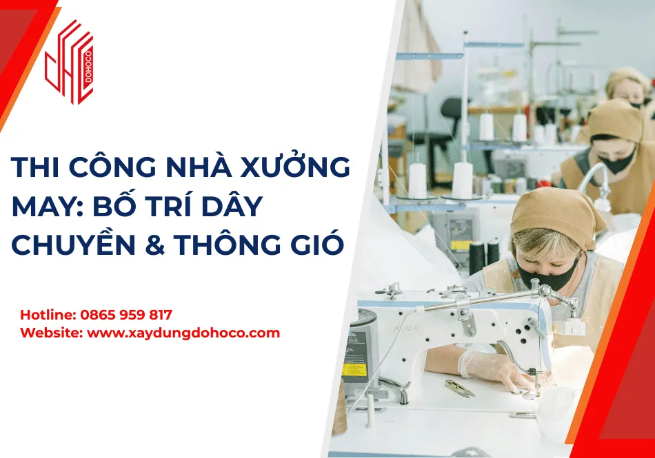 Thi Công Nhà Xưởng May: Bố Trí Dây Chuyền & Thông Gió