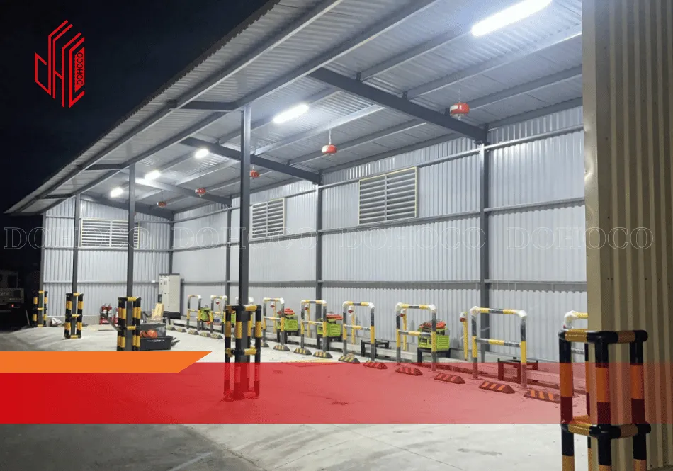 Thi công trạm sạc xe nâng cho nhà máy tại KCN Nam Tân Uyên 